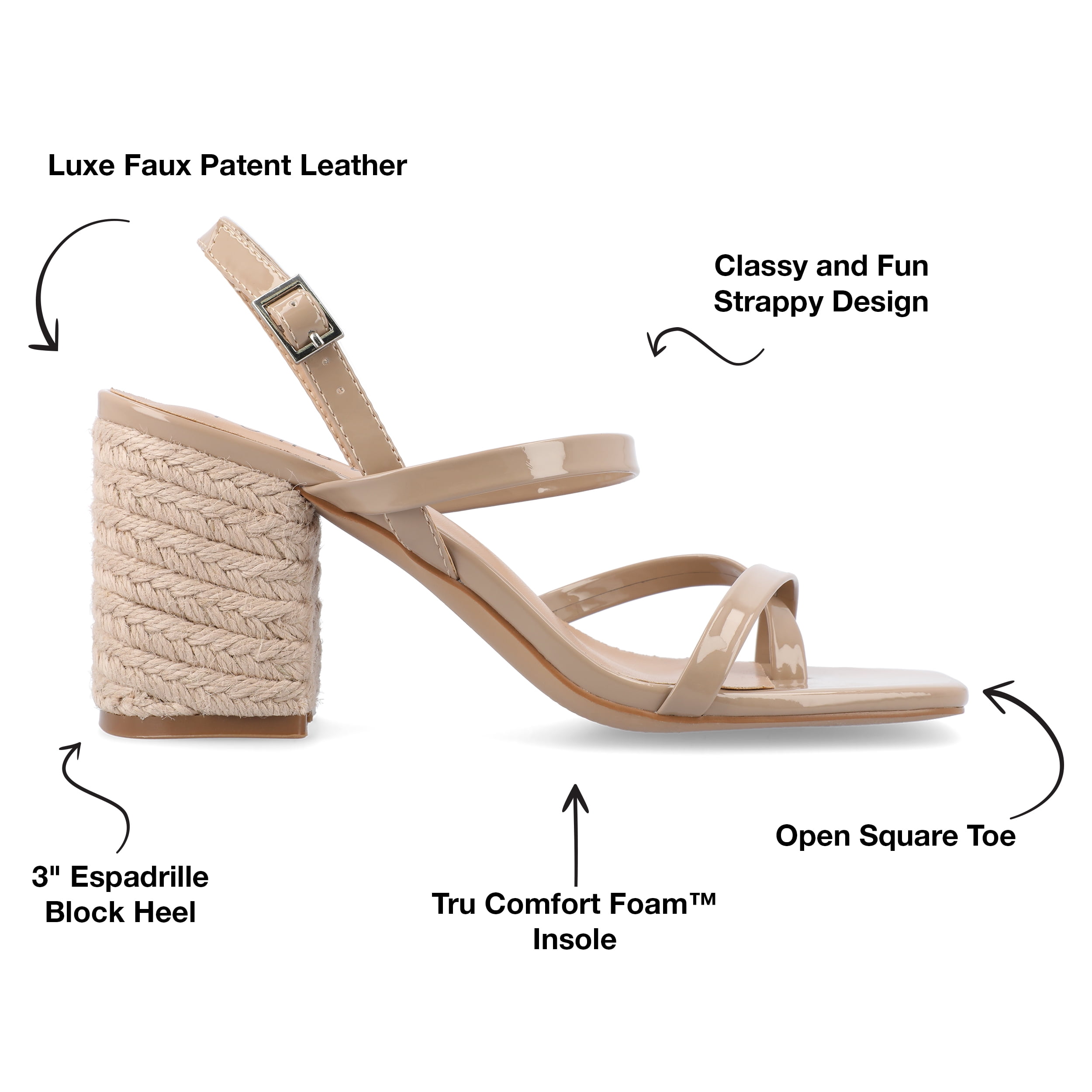 Journee Womens Olivina Jute Covered Block Heel Dress Sandals
