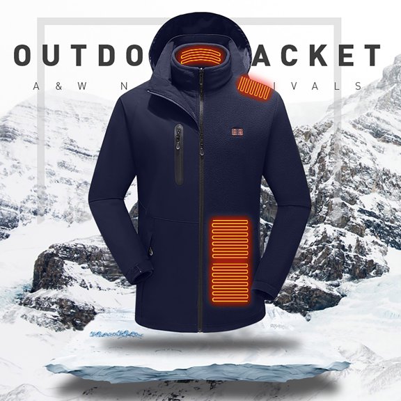 Fesfesfes Outdoor Jacket Warm Clothing Heated For Riding Skiing Fishing Charging Via Heated Coat