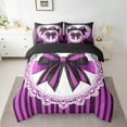 thumbnail image 2 of Erosebridal Purple Bow Tie Bedding Queen Size, Abstract Geomrtry Bedding Sets Queen Size, Princess Style Decor, Reversible, 2 of 5