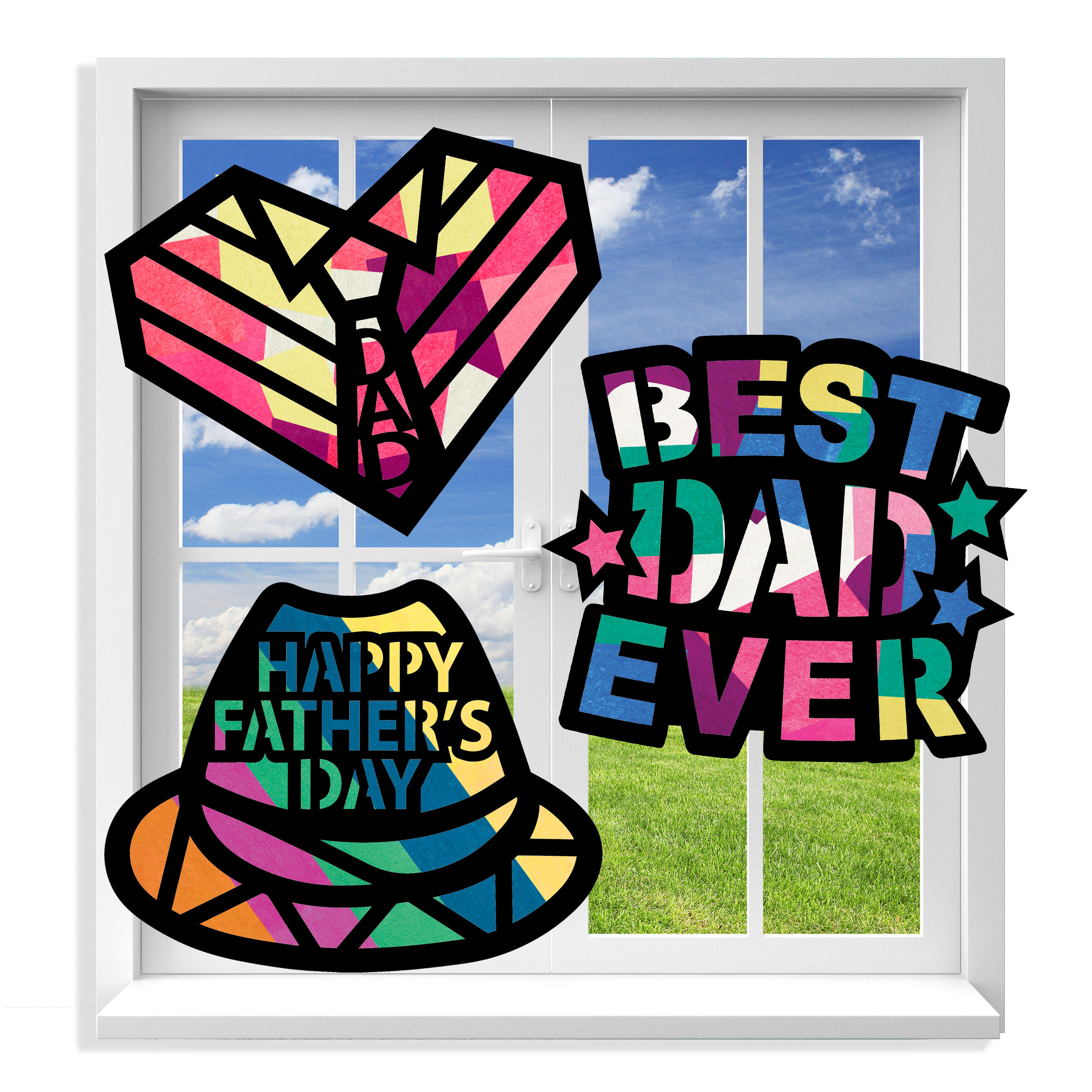 VHALE Suncatcher Kit Stained Glass Paper Suncatchers Window Art 