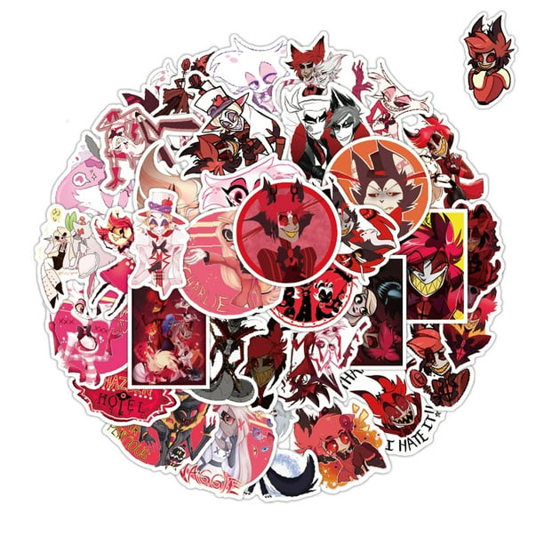 Pegatinas Hazbins Hotels con dibujos animados de anime, 50 unidades, PVC, impermeables
