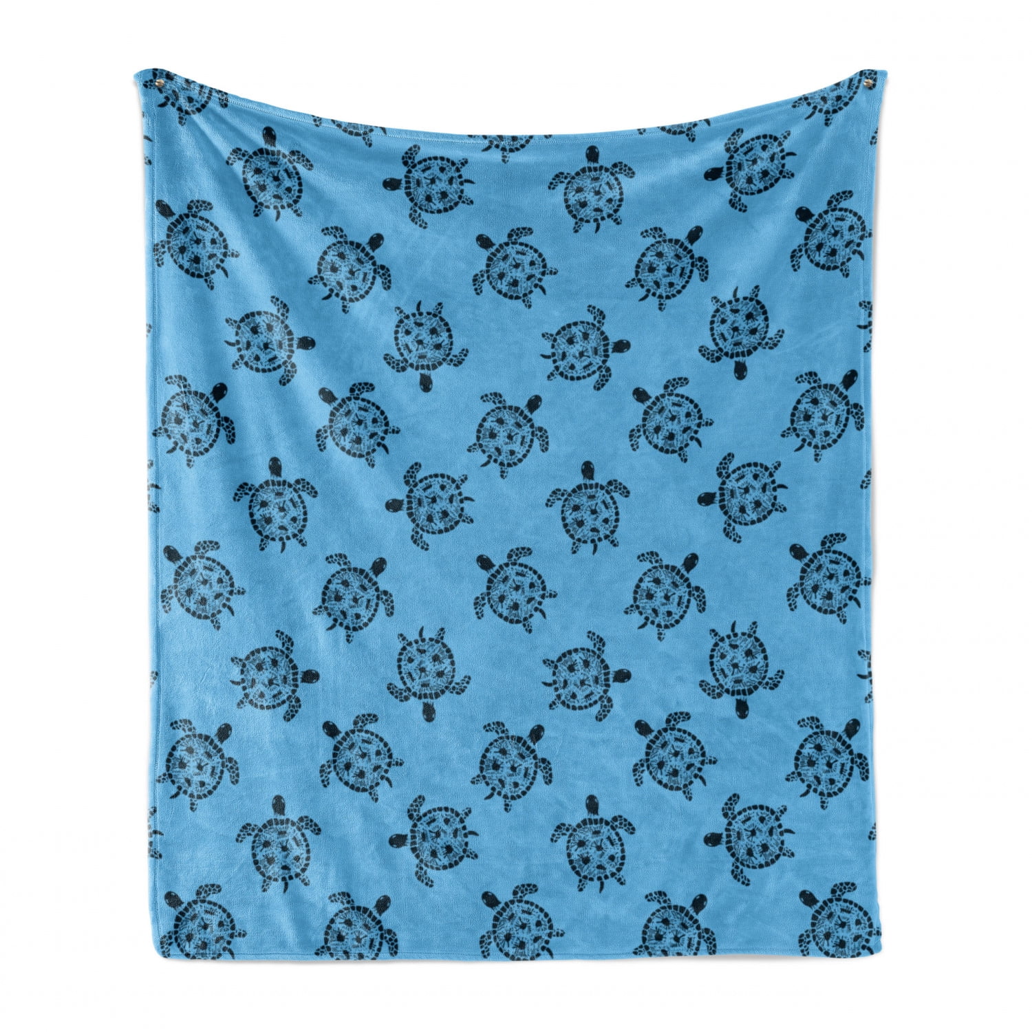 Turtle Shell Pattern Blankets Turtle Soft Flannel Fleece Blanket, Aquatic Sea Animal in Oriental ...