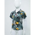 thumbnail image 2 of TiaoBug Kids Boys Button Down Tropical Hawaiian Shirt Short Sleeve Summer Beach Casual T-shirt Type J 160, 2 of 7