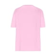 thumbnail image 4 of Short Sleeve Tops for Women Henley Neck Button Down Casual Solid Tees Tops 2026 Summer Loose Fit Shirts Pink 3XL, 4 of 5