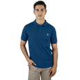 thumbnail image 1 of Playera Slim Fit Manga Corta Azul Púmbago Bordado R Muscle Fit Caballero, 1 of 4