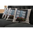thumbnail image 2 of Ambesonne Urban Throw Pillow Cover 4 Pack, Mediterranean Window, 24", Blue Grey, 2 of 6