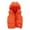Orange, variant on Sleeveless Hooded Puffer Vest for Boys Girls, Quilted Zipper Winter Warm Gilet, Solid Color, Toddler Kids Sizes