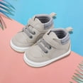 thumbnail image 2 of Siilsaa Baby Girl Crib Shoes Baby Toddler Soft Soled Comfortable Casual Sneakers With Straps Grey,0-6 Months, 2 of 5