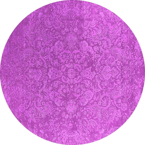 Ahgly Company Indoor Round Oriental Pink Industrial Area Rugs, 8' Round