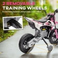 thumbnail image 5 of Kids Bikes Qaba Kids Dirt Bike with Twist Grip Throttle, 12V Electric Motorcycle, Electric Bike for Toddler with Training Wheels, Rear Suspension & Music for Ages 3-6 Years, Pink,Kids Riding Toys, 5 of 10