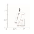 thumbnail image 2 of Auriga 925 Sterling Silver/Rhodium-plated Elongated Number 45 Charm for Women (L-20mm, W-8mm), 2 of 4