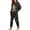 Black and White - Santa Claus Snowflake, variant on Candy Bowknot Print Women's 2 Piece Pajama Sets Long Sleeve Top and Long Pajama Pants Christmas Lounge Sets Comfy Round Neck Loungewear Nightwear, 2XL