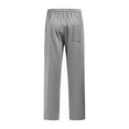 thumbnail image 3 of qucoqpe Men's Wide Leg Linen Pants Lightweight Comfy Drawstring Elastic Waist Trousers with Pockets, 3 of 5