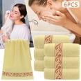 thumbnail image 2 of Cotton Bath Towels For Bathroom, Face Towels And Washcloths, 6 PC Towel Set Soft Absorbent Face Hand Bath Towels, 13" X 29", Yellow, 2 of 6