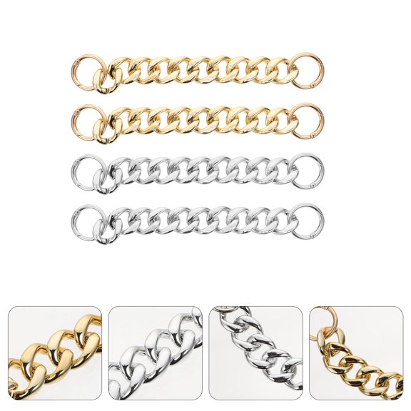 LEORX 4Pcs Golden Acrylic Shoe Chain Reusable for Other Occasions