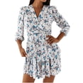 thumbnail image 1 of Vestido HUOGUO, estampado casual con cuello en V a la moda para mujer, 1 of 5
