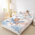 thumbnail image 4 of Manfei Cartoon Bear Full Size Sheets,Watercolor Aircraft Airplane Bed Sheets,White Blue Brown Sheet Sets For Girls,Breathable Home Decor,4 Pieces, 4 of 7