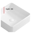 thumbnail image 2 of Vessel Sink Rectangle Bathroom Sink Rectangular White Vessel Sink 15" x 15" Porcelain Ceramic Vessel Vanity Sink Art Basin, 2 of 7