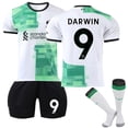 thumbnail image 1 of 2023-2024 Liverpool Borta fotbollströja för barn, kit nr 9 Darwin Núñez, 1 of 2