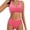 Pink, variant on Sngxgn Women's Bikini Sets High Neck Print High Waisted Two Pieces Swimsuits Bathing Suits(Green,M)