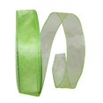 thumbnail image 1 of JAM Paper Sheer Wired Ribbon, 1.5 In x 50 Yards, 2/Pack, Apple Green, 1 of 1