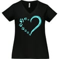 thumbnail image 3 of Inktastic Paw Print Heart Women's Plus Size V-Neck T-Shirt, 3 of 5
