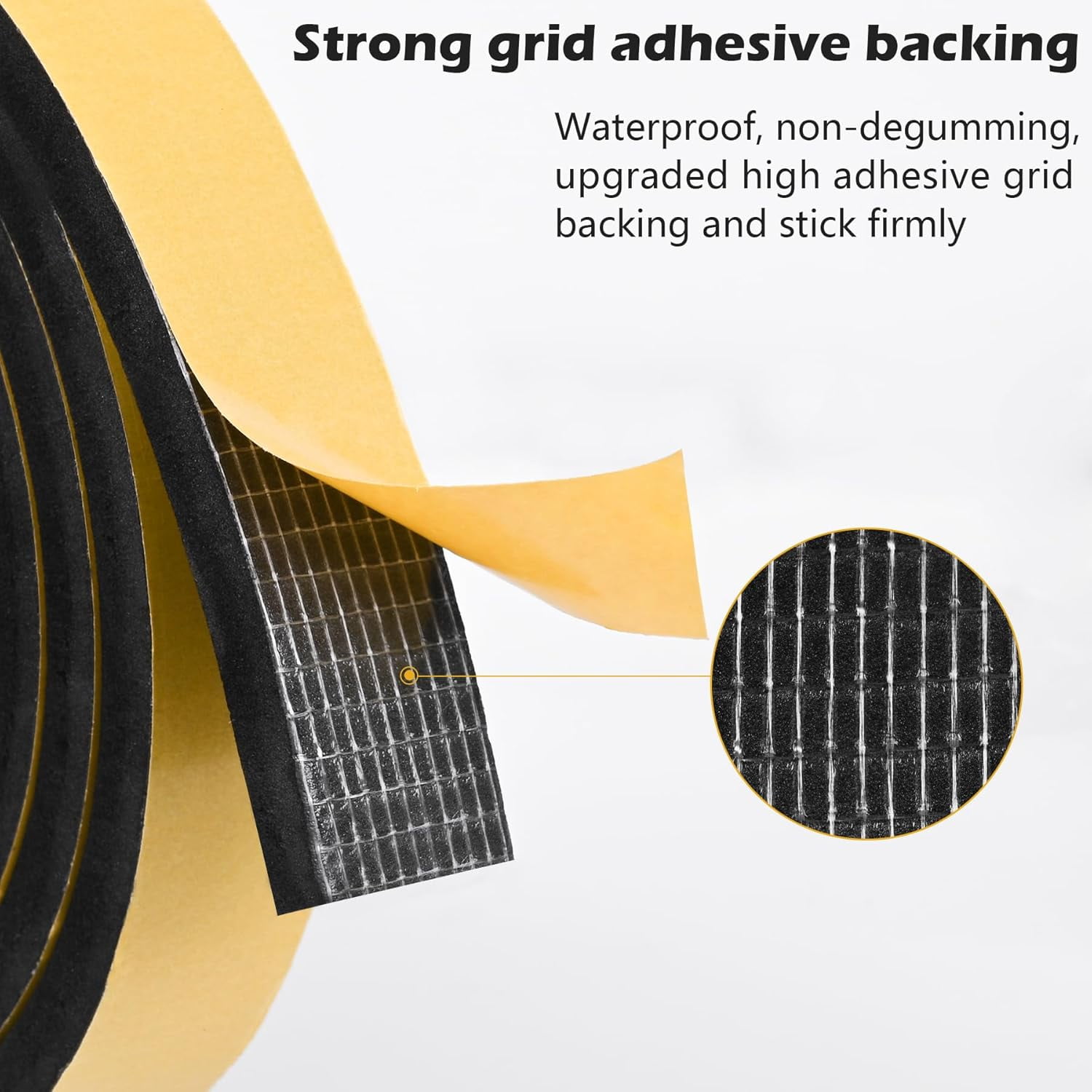 Black Door Window Weather Stripping Self Adhesive Foam Tape High Density Foam Sealing Strip Window Insulation Weatherproof Gasket Tape 1" Wide X 3/4" Thick, 6.5 Ft X 2 Rolls, Total 13 Feet
