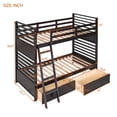 thumbnail image 7 of Twin Over Full Bunk Bed with Two Storage Drawer, Removable Ladder and Safety Guardrail for Kids, Teens, Adults, Convertible to 2 Separated beds (Espresso), 7 of 7