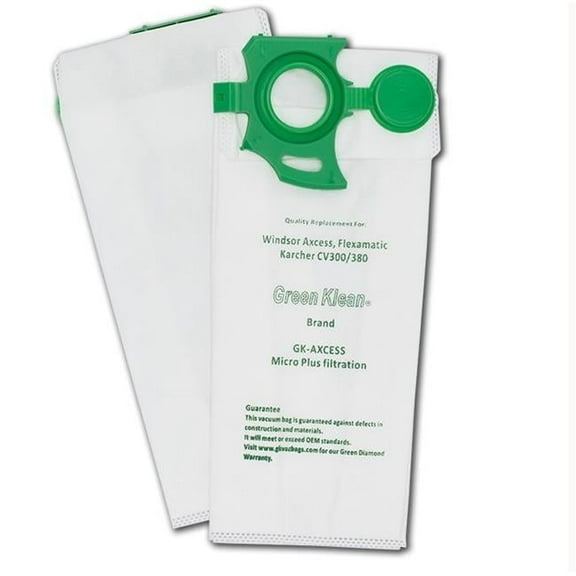 Green Klean GK-AXCESS Windsor Axcess Sebo Felix Replacement Vacuum Bags, Flexamatic - Case of 10