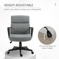 thumbnail image 3 of Vinsetto Mid Back Home Office Chai Height Adjustable Linen Fabric Desk Task Chair with Ergonomic Line Wide Seat, Thick Padding, and 360Â° Swivel Wheels, 3 of 9