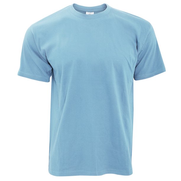B&C - Camiseta Básica de manga corta y cuello redondo Exact 190 para hombre - 100% algodón (Azul cielo)