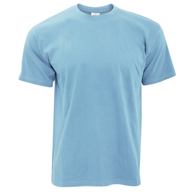 B&C - Camiseta Básica de manga corta y cuello redondo Exact 190 para hombre - 100% algodón (Azul cielo)