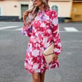 thumbnail image 2 of Women's printed dress, elegant long-sleeved short skirt, 2 of 4