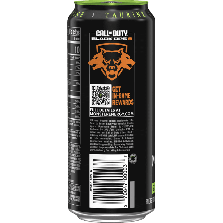 THE MONSTERS 1’0 SeaSaltCoconut Monster® Zero Sugar Zero Ultra Energy Drink Multipack Cans