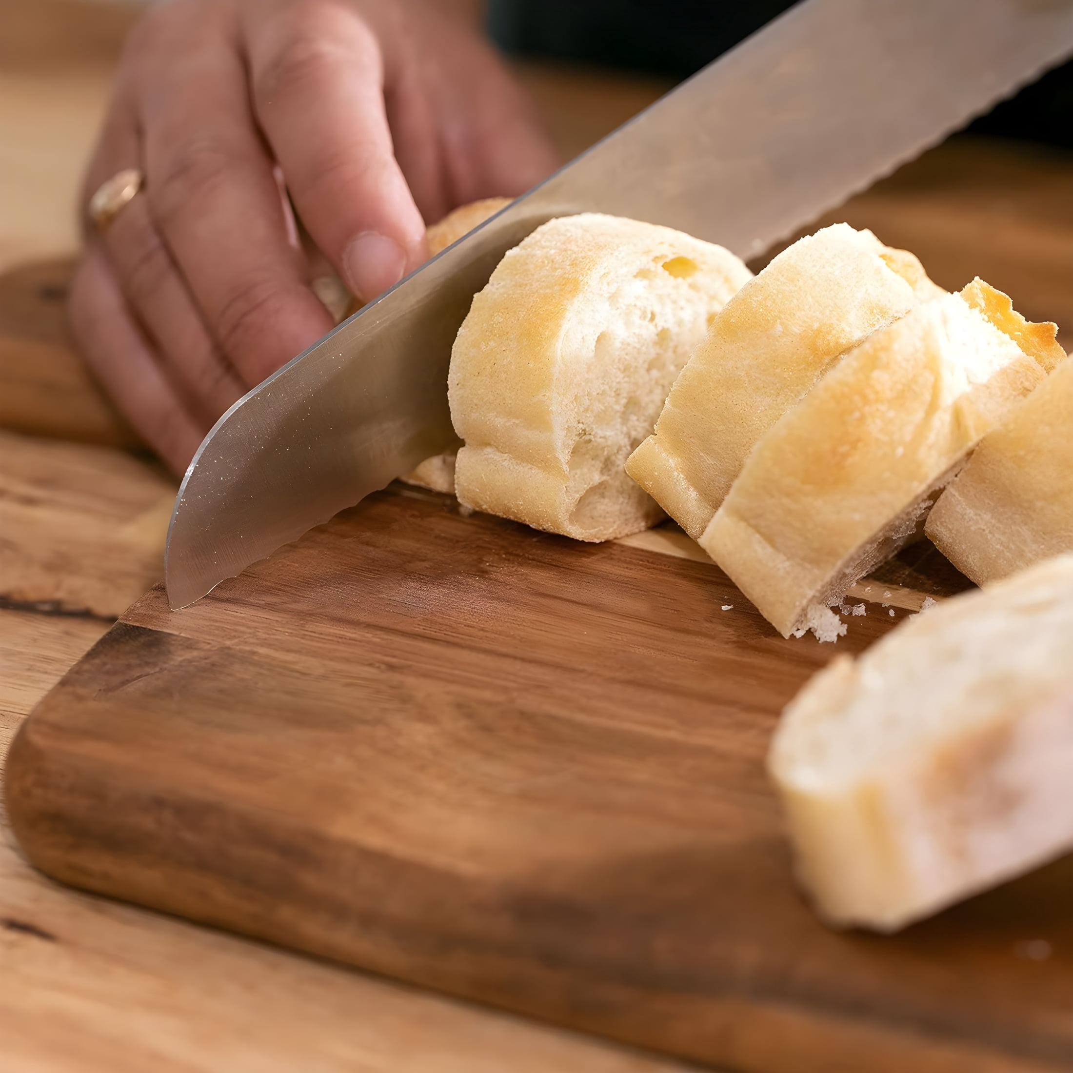 ACDANC Acacia Wood Cutting Board and Chopping Board with Handle for Meat,Cheese Board,Vegetables,Bread,And Charcuterie - Decorative Wooden Serving Board for Kitchen and Dining Room,17" X 13"