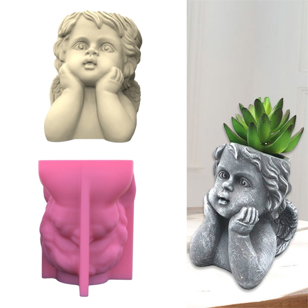 BQBQERT Creative Resin Mold for Girl Shaped Silicone for Cement Gardens and Table Decorations