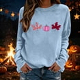 thumbnail image 3 of Trikvn Women's Cute Pumpkin Maple Leaf Graphic Sweatshirts Long Sleeve Crewneck Pullover Tops Casual Fall Autumn Thanksgiving Shirts Novelty Holiday Streetwear, 3 of 5