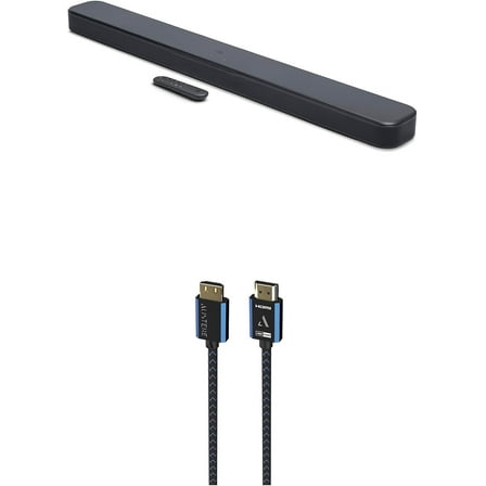 JBL BAR-300-MK2 5.0 All-in-One Dolby Atmos Soundbar with an Austere 5S-4KHD2-2.5M V-Series 2.5m Premium 4K HDR HDMI Braided Cable (2025)