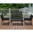 thumbnail image 4 of FDW 4 Metal Waterproof Outdoor Conversation Sets with Chairs and Table, Black, 4 of 7