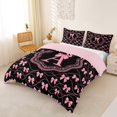 thumbnail image 2 of Catabedysis Pink Bows ABC Print A Bedding,Personalized Monogrammed Gifts Duvet Cover Full For Girls,Pink Reversible,3pcs,1 Duvet Cover and 2 Pillowcases, 2 of 6