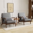 thumbnail image 4 of Costway 2 PCS Modern Accent Chair Upholstered Leisure Armchair with Rubber Wood Armrests, 4 of 9