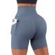 thumbnail image 4 of Gibobby Pantalon cortos yoga mujer Shorts Biker V Lifting Butt Shorts Cintura Entrenamiento Cintura alta Mujeres Yoga Shorts(Azul,G), 4 of 5