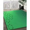 thumbnail image 3 of Ahgly Tapis Rond Lavable en Machine Intérieur Transitionnel Vert Néon, 3 Pieds Rond, 3 of 7