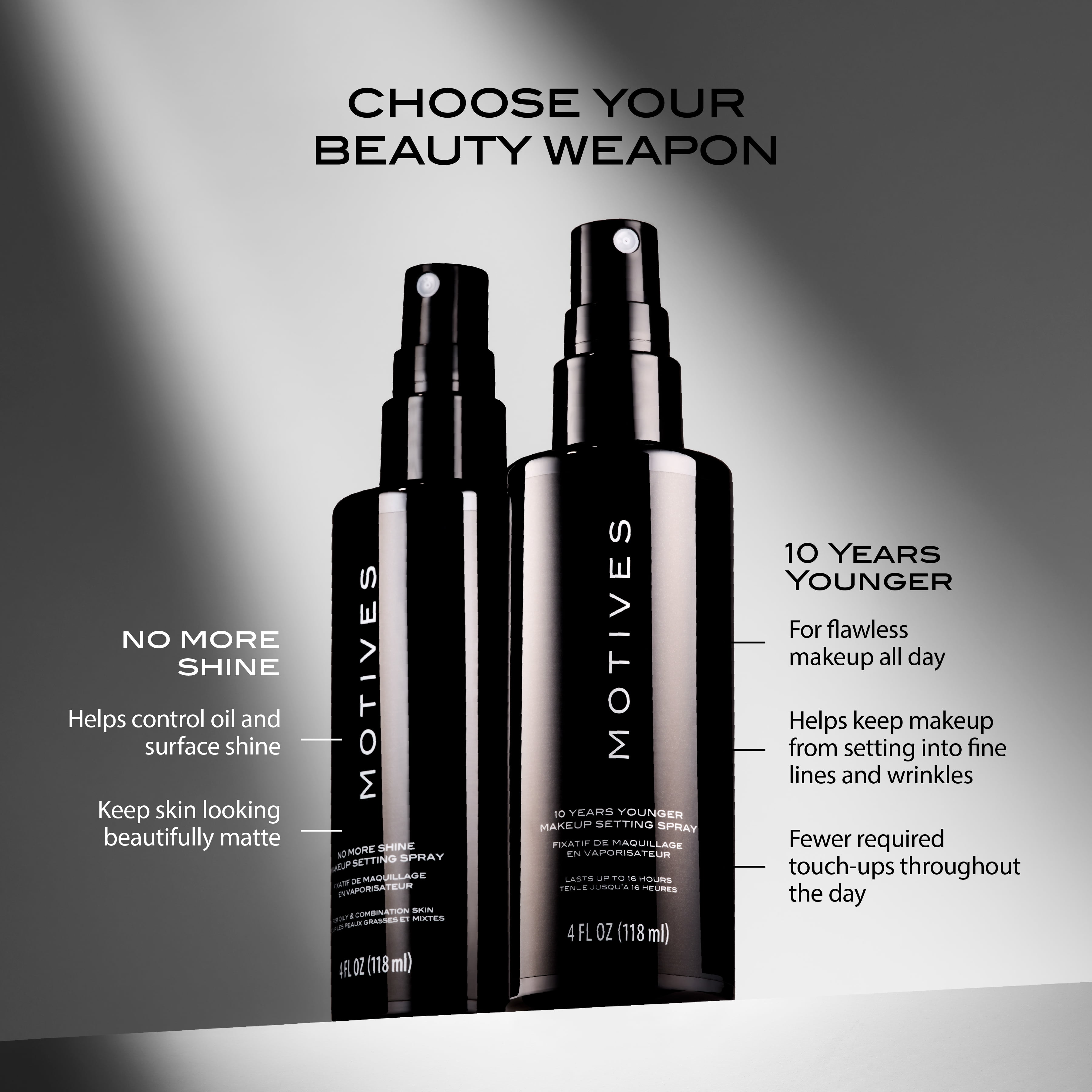 Motives 10 Years Younger Makeup Setting Spray - Long-Lasting Hold, Minimizes Slippage, Flawless Finish, Minimizes Pores, Lines, Wrinkles & Scars, Makeup Setting Spray, Oil-Free, 4 fl. oz