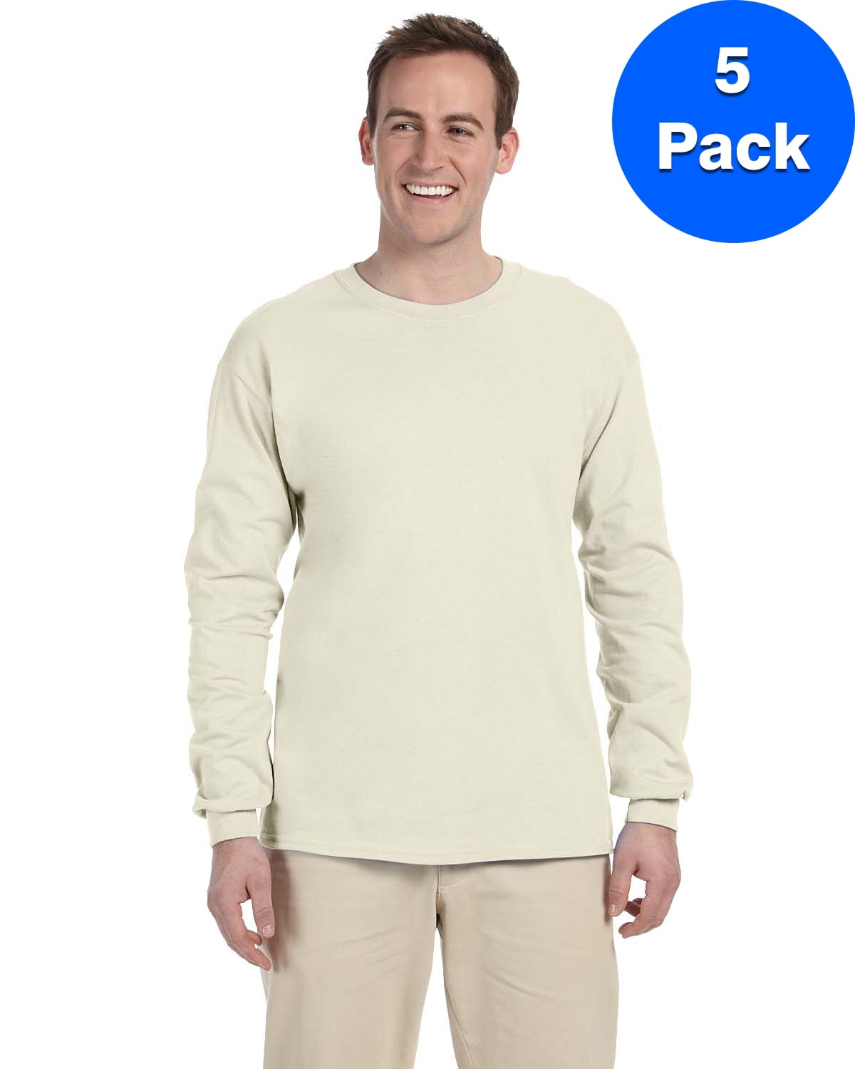 Mens 6.1 oz. Ultra Cotton Long-Sleeve T-Shirt 5 Pack - Walmart.com