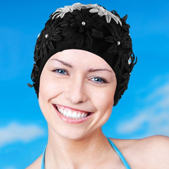 Hytrove Waterproof Swim Caps for Long Hair 1Set Fashionable Bathing Hat for Adults
