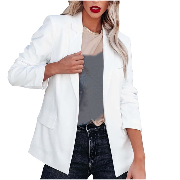 Chaqueta Umfun para mujer, blazer de talla grande para mujer, blazer de manga larga para trabajo, chaqueta de traje con solapa.