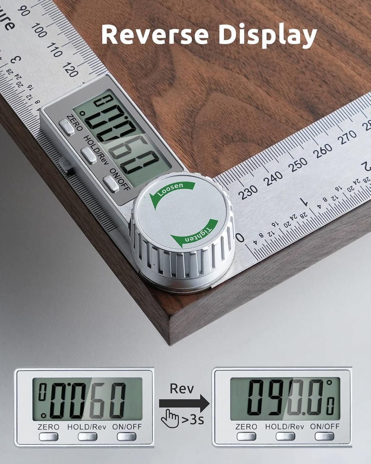 Digital Angle Finder Protractor, 7inch Professional Angle Measuring Tool for Woodworking, Construction and DIY Measurement, Aluminium (Includes 2 )
