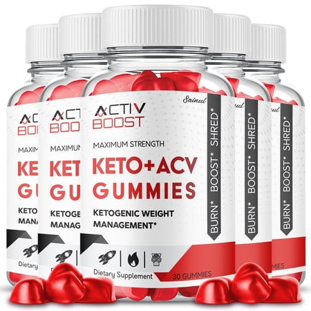 Activ Boost Keto ACV Gummies, Maximum Strength for Weight Management, Apple Cider Vinegar, 5 Month Supply Dietary Supplement (5 Pack)