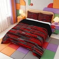 thumbnail image 2 of Erosebridal Linear Geometric Print King Size Comforter Sets,Minimalist Striped Comforters King Size,Black Reversible,3-Piece,1 Comforter and 2 Pillowcases, 2 of 7